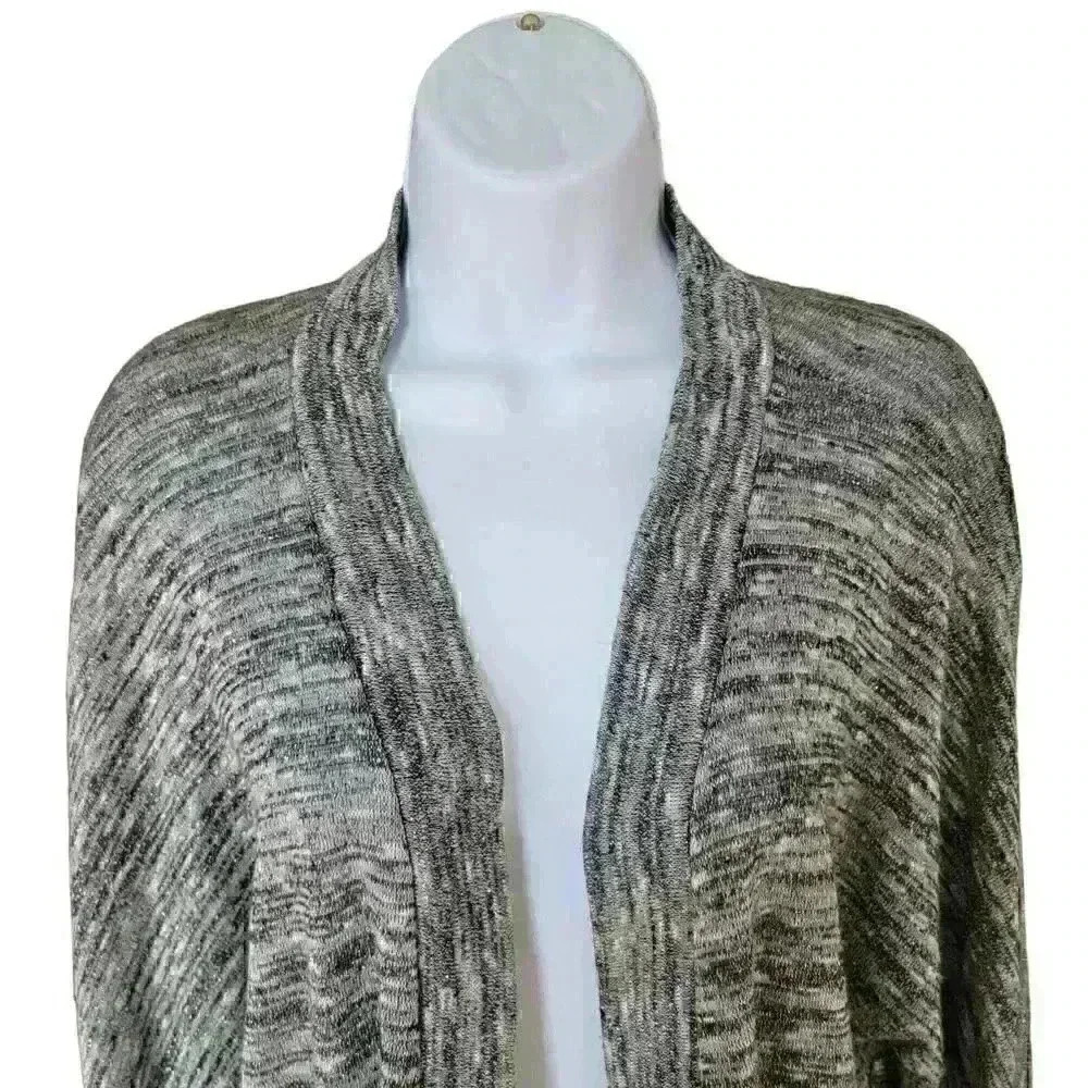 International Concepts Womens Open Front Heather Gray w/Sparkle Cardigan Size XL - Picture 2 of 8